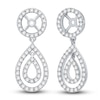 Thumbnail Image 2 of Diamond Double Halo Dangle Earring Jackets 5/8 ct tw Round 14K White Gold