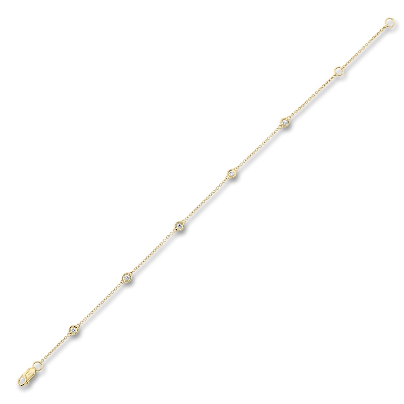 Main Image 2 of Shy Creation Diamond Station Bracelet 1/10 ct tw Round 14K Yellow Gold 7" SC22003858