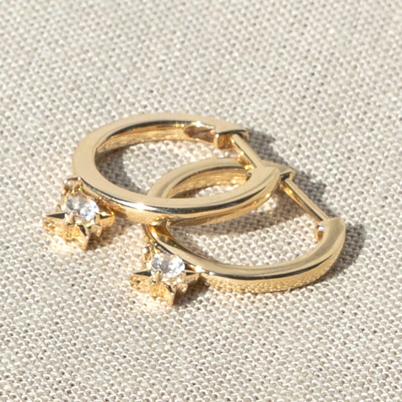 Main Image 4 of Juliette Maison Natural Citrine Starburst Drop Earrings 10K Rose Gold