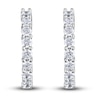 Diamond Hoop Earrings 3 ct tw Round 14K White Gold