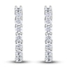 Thumbnail Image 1 of Diamond Hoop Earrings 3 ct tw Round 14K White Gold