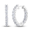 Thumbnail Image 2 of Diamond Hoop Earrings 3 ct tw Round 14K White Gold