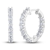 Thumbnail Image 1 of Diamond Hoop Earrings 3 ct tw Round 14K White Gold