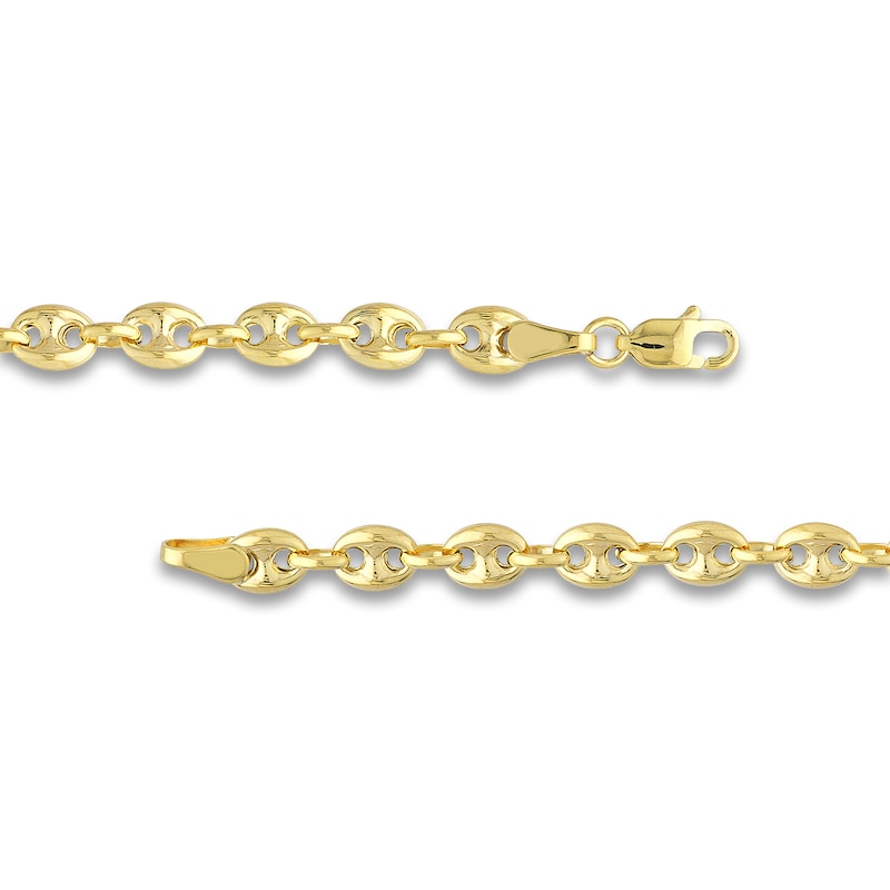 Main Image 3 of Hollow Puffy Mariner Link Necklace 14K Yellow Gold 4.5mm