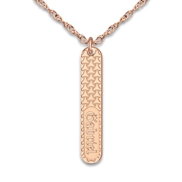 Men's Engravable Pendant Necklace Rose Gold-Plated Sterling Silver 18"