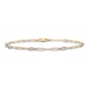 Thumbnail Image 3 of High-Polish Mirror Link Anklet 14K Two-Tone Gold 9"