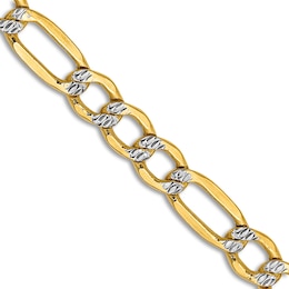 Semi-Solid Figaro Chain Necklace 14K Yellow Gold 22" 5.25mm