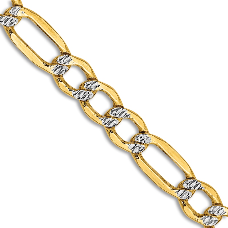 Main Image 1 of Semi-Solid Figaro Chain Necklace 14K Yellow Gold 22" 5.25mm