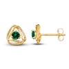 Thumbnail Image 1 of Natural Emerald Stud Earrings 14K Yellow Gold