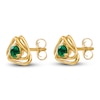 Thumbnail Image 2 of Natural Emerald Stud Earrings 14K Yellow Gold