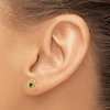 Natural Emerald Stud Earrings 14K Yellow Gold