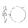 Thumbnail Image 0 of Y-Knot Diamond Hoop Earrings 1/20 ct tw Round 14K White Gold