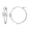 Thumbnail Image 1 of Y-Knot Diamond Hoop Earrings 1/20 ct tw Round 14K White Gold