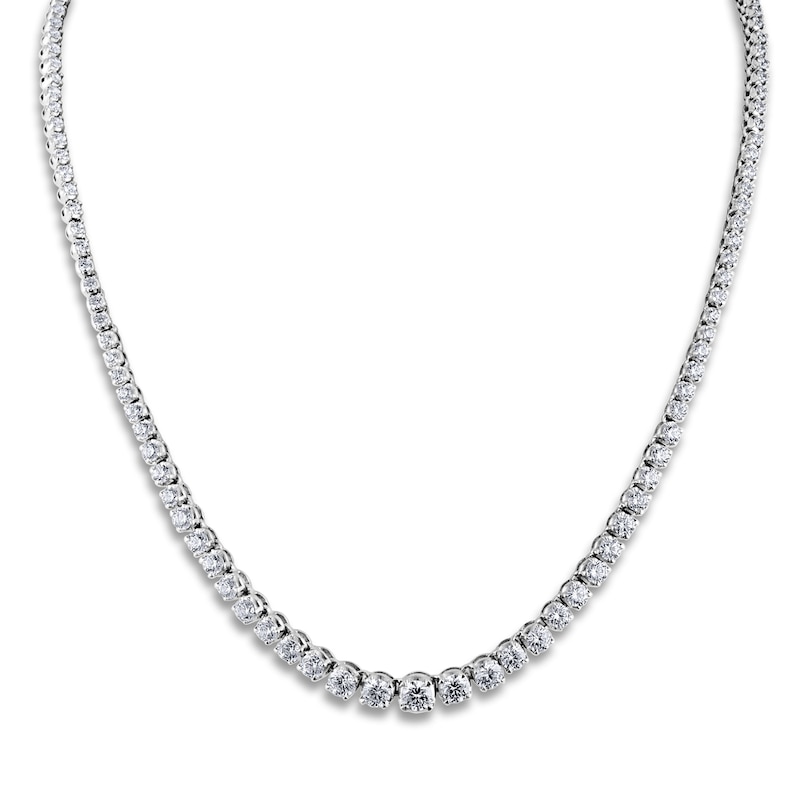 Diamond Tennis Necklace 9 ct tw Round 14K White Gold 16"