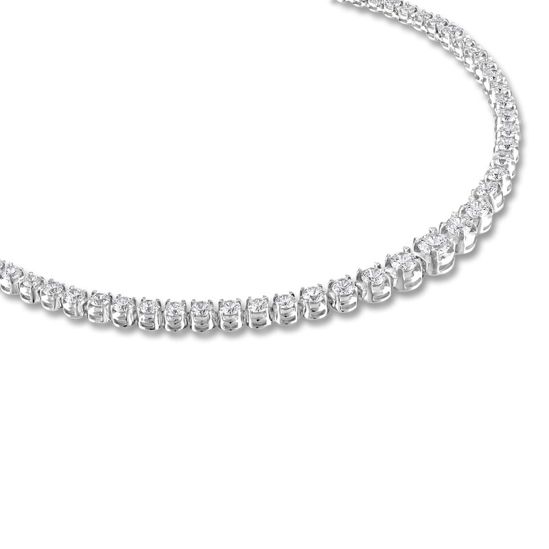 Main Image 2 of Diamond Tennis Necklace 9 ct tw Round 14K White Gold 16"