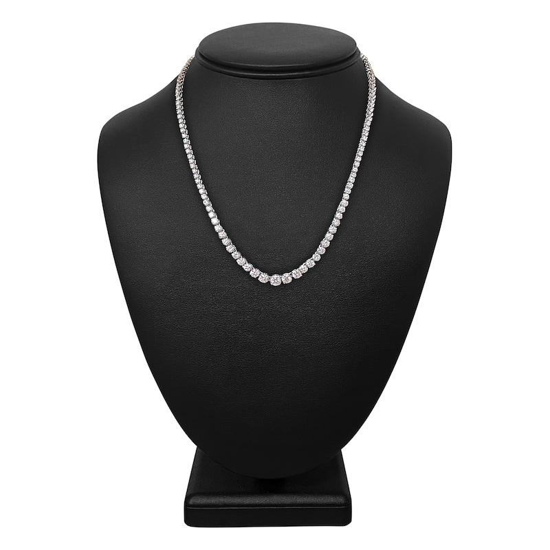 Diamond Tennis Necklace 9 ct tw Round 14K White Gold 16"