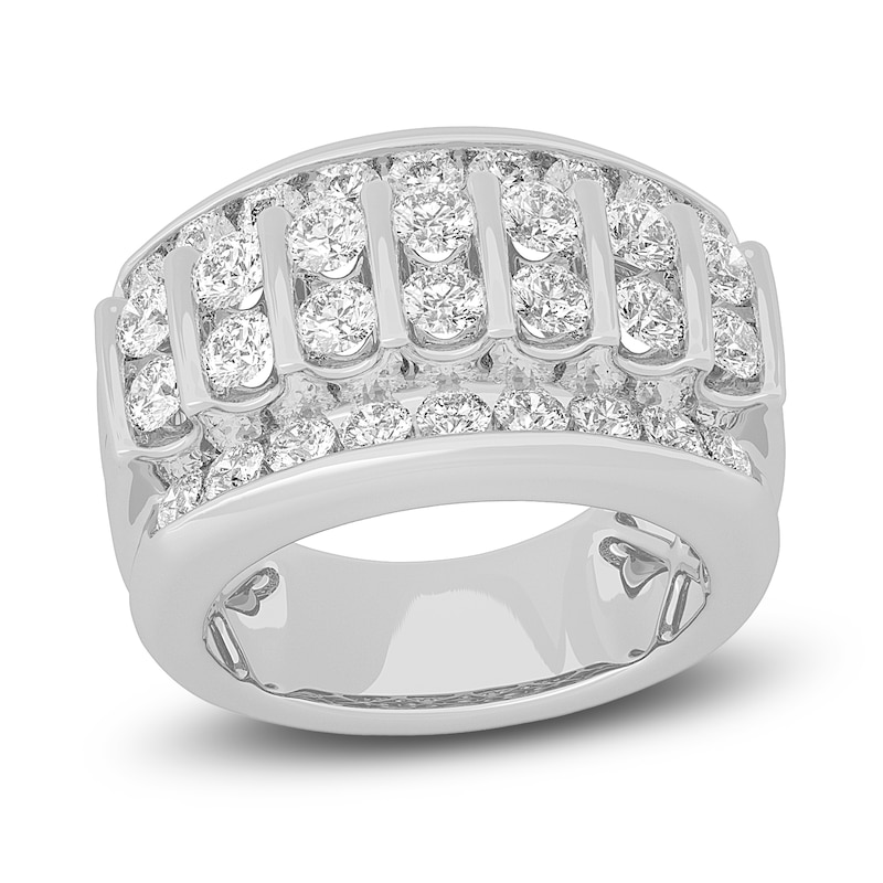 Main Image 1 of Certified Men's Lab-Grown Diamond Ring 4 ct tw Round 14K White Gold