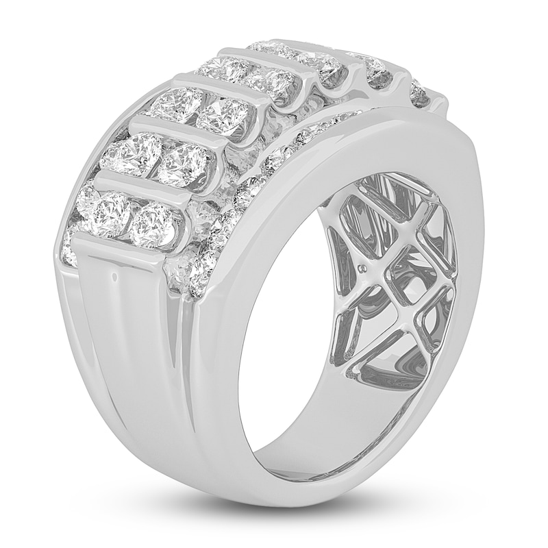 Main Image 2 of Certified Men's Lab-Grown Diamond Ring 4 ct tw Round 14K White Gold