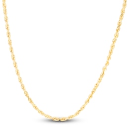 Men's Solid Diamond-Cut Rope Chain Necklace 14K Yellow Gold 20" 3.5mm