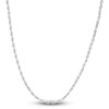 Thumbnail Image 1 of Solid Diamond-Cut Rope Chain Necklace 14K White Gold 20" 2.5mm