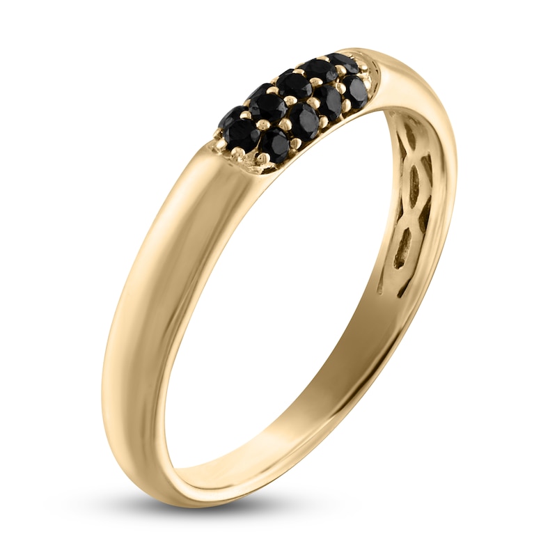 Main Image 2 of Black Diamond Ring 1/6 ct tw Round 14K Yellow Gold