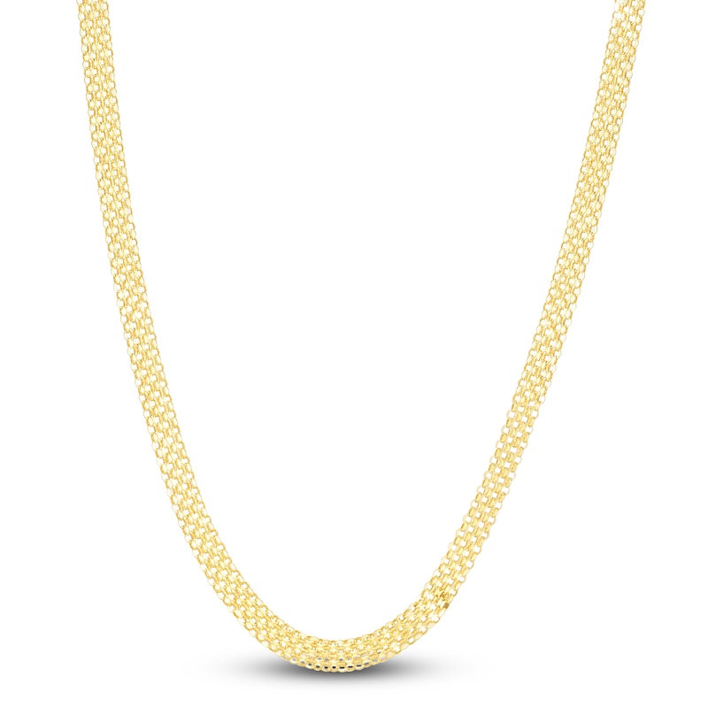 Main Image 1 of Hollow Bismark Chain Necklace 14K Yellow Gold 16" 4.7mm
