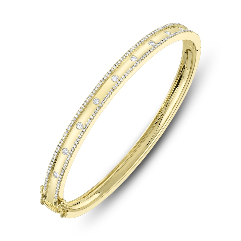 Shy Creation Diamond Bangle Bracelet 5/8 ct tw Round 14K Yellow Gold SC55004170ZS