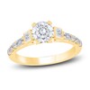 Thumbnail Image 1 of Diamond Engagement Ring 1-1/4 ct tw Round/Princess/Baguette 14K Yellow Gold