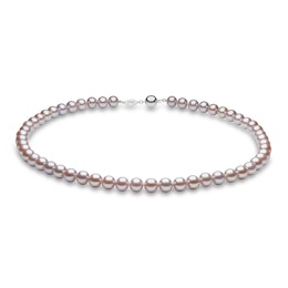 Yoko London Pink Freshwater Cultured Pearl Necklace 18K White Gold 18&quot;