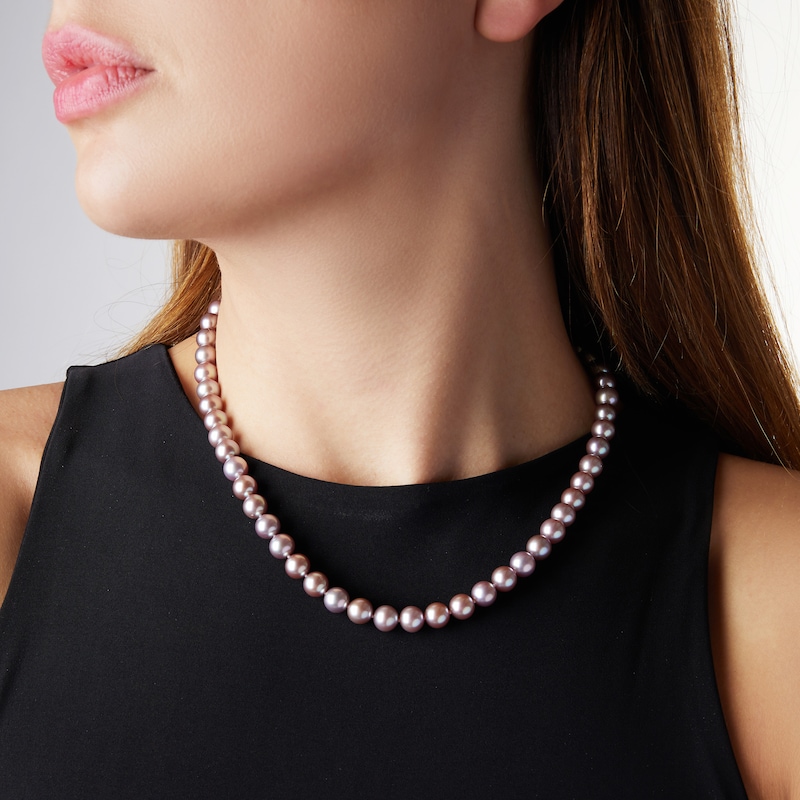 Main Image 3 of Yoko London Pink Freshwater Cultured Pearl Necklace 18K White Gold 18"