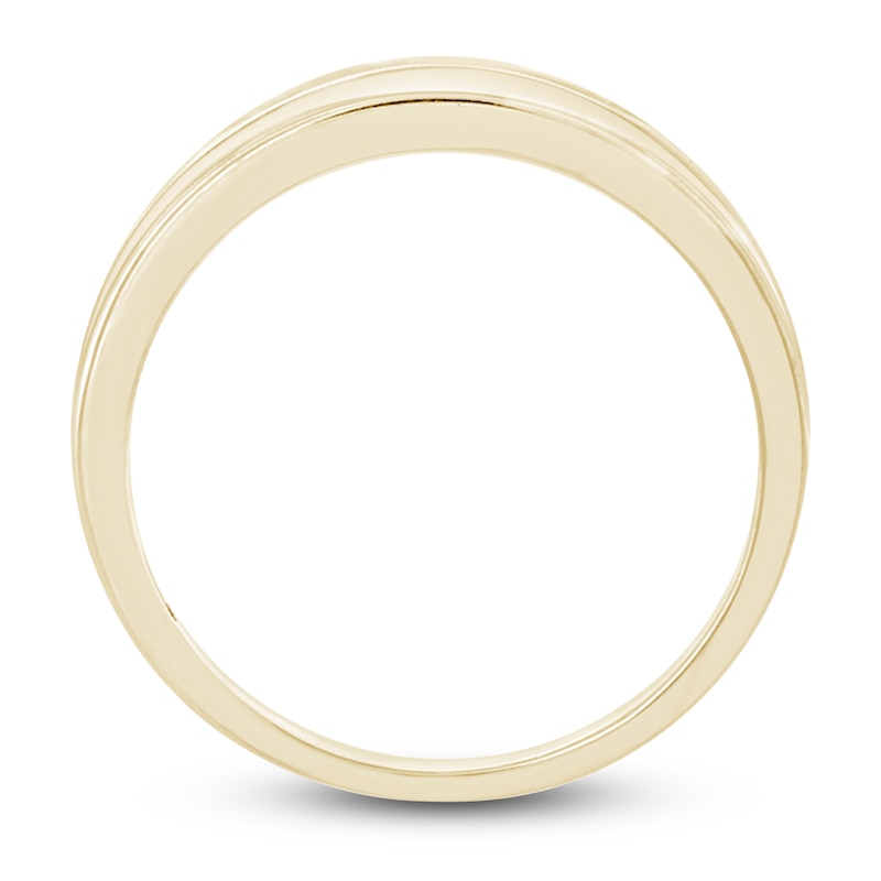 Main Image 2 of Men's Diamond Wedding Band 1/4 ct tw Round 14K Yellow Gold