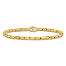 High-Polish Barrel Chain Bracelet 24K Yellow Gold 8" 3.2mm
