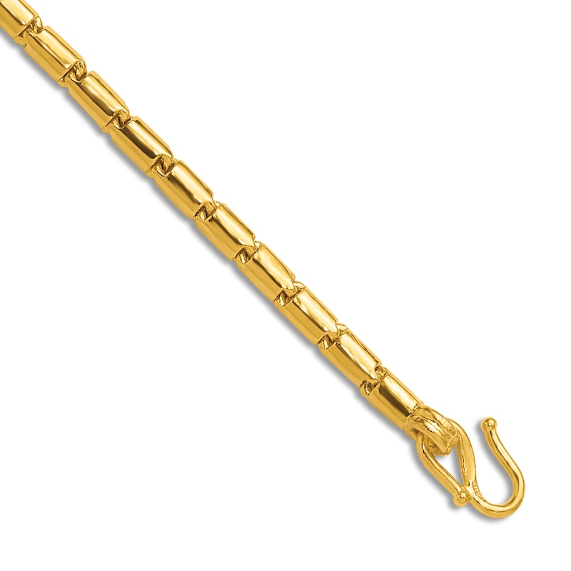 Main Image 3 of High-Polish Barrel Chain Bracelet 24K Yellow Gold 8" 3.2mm