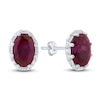 Thumbnail Image 2 of Natural Ruby Stud Earrings 1/8 ct tw Diamonds 14K White Gold
