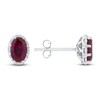 Thumbnail Image 3 of Natural Ruby Stud Earrings 1/8 ct tw Diamonds 14K White Gold