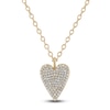 Thumbnail Image 1 of Reversible Black & White Diamond Heart Pendant Necklace 2-7/8 ct tw Round 14K Yellow Gold 18"