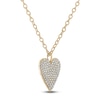 Thumbnail Image 2 of Reversible Black & White Diamond Heart Pendant Necklace 2-7/8 ct tw Round 14K Yellow Gold 18"