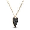 Thumbnail Image 3 of Reversible Black & White Diamond Heart Pendant Necklace 2-7/8 ct tw Round 14K Yellow Gold 18"