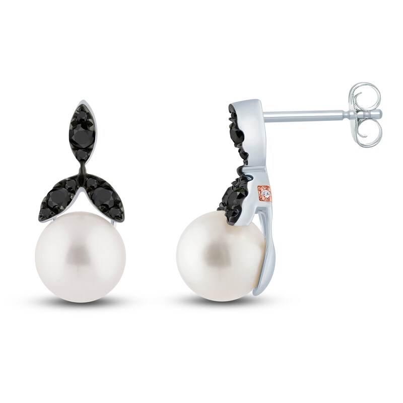 Main Image 1 of Pnina Tornai Freshwater Cultured Pearl & Black Diamond Earrings 1/3 ct tw 14K White Gold