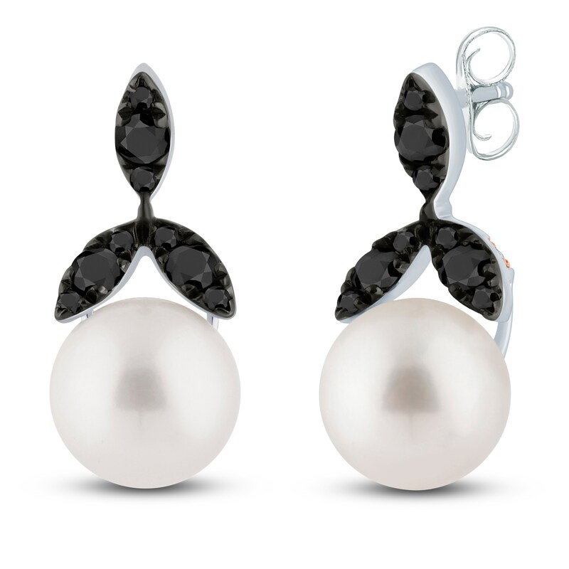 Main Image 2 of Pnina Tornai Freshwater Cultured Pearl & Black Diamond Earrings 1/3 ct tw 14K White Gold