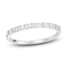 Diamond X Bezel Anniversary Band 1/4 ct tw 14K White Gold