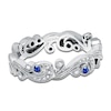 Thumbnail Image 1 of Kirk Kara Natural Blue Sapphire & Diamond Lace Wedding Band 1/8 ct tw 14K White Gold