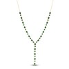 Thumbnail Image 1 of Pear-Shaped & Round-Cut Natural Malachite Y-Drop Necklace 14K Yellow Gold