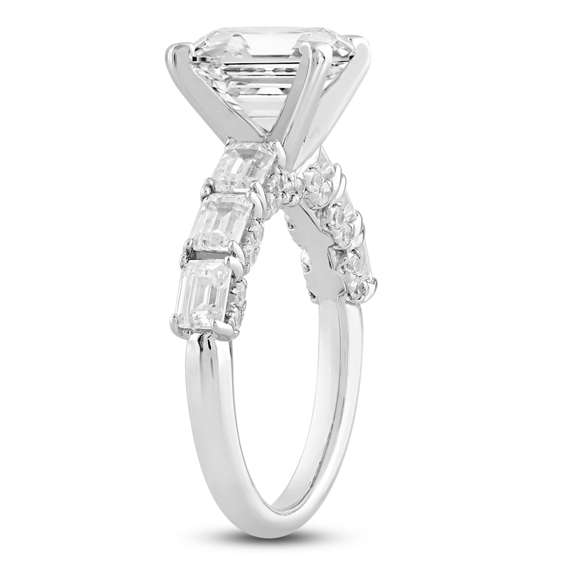 Main Image 2 of Lab-Grown Diamond Emerald-Cut Engagement Ring 4-1/2 ct tw 14K White Gold