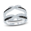 Thumbnail Image 1 of Black & White Diamond Crossover Enhancer Ring 3/4 ct tw 14K White Gold