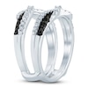 Thumbnail Image 2 of Black & White Diamond Crossover Enhancer Ring 3/4 ct tw 14K White Gold