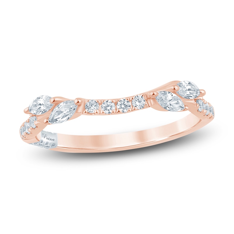 Main Image 1 of Pnina Tornai Marquise & Round-Cut Diamond Contour Anniversary Ring 1/3 ct tw 14K Rose Gold