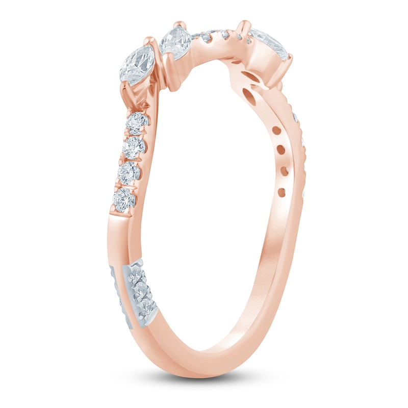 Main Image 2 of Pnina Tornai Marquise & Round-Cut Diamond Contour Anniversary Ring 1/3 ct tw 14K Rose Gold