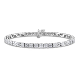 Diamond Quad Bracelet 2-1/2 ct tw 14K White Gold 7"