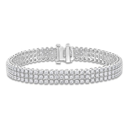 Diamond Three-Row Bracelet 6-1/3 ct tw 14K White Gold 7"